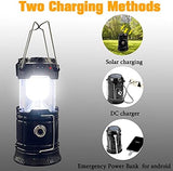 2-Pack Collapsible Camping Lantern XTAUTO Solar USB Rechargeable Portable Lightweight Waterproof LED Flashlight Survival Kits for Indoor Outdoor Home Emergency Light Power Outages Hiking Hurricane