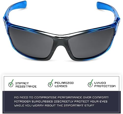 Nitrogen Polarized Wrap Around Sport Sunglasses for Men Women UV400 Protection Sun Glasses