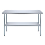 AmGood 18 in. x 60 in. Stainless Steel Work Table | Metal Kitchen Food Prep Table | NSF