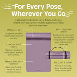 Retrospec Solana Yoga Mat 1/2" Thick w/Nylon Strap for Men & Women - Non Slip Exercise Mat for Yoga, Pilates, Stretching, Floor & Fitness Workouts