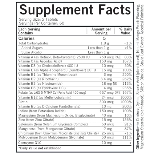 Kirkman - Children's Multivitamin & Mineral - 120 Capsules - with 5-MTHF - Potent Broad Spectrum Vitamin/Mineral Supplement - Hypoallergenic