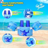 NEMONE Toddler Swim Vest for 22-70 lbs Kids Floaties Swim Jacket with Arm Water Wings for Girls Boys 2 3 4 5 6 7 Years Old Sea Beach Pool