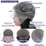 AIRDOT 30 Inch Body Wave Lace Front Wigs Human Hair 200% Density Frontal Wigs Human Hair Wigs for Women 13x4 HD Lace Front Wigs Human Hair Pre Plucked with Baby Hair