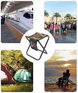 Mini Portable Folding Stool, Camping Fishing Stool for Adults Fishing Hiking Gardening and Beach with Carry Bag, Hold Up to 450lbs(Camouflage)