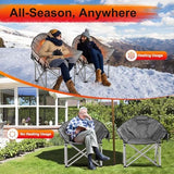 Slendor Heated Camping Chair Oversized, Portable Heated Chair Outdoor Sports with Backrest, High Back, Pillow, 3 Heat Levels, Folding Lawn Patio Lounge Chair, Supports 440 lbs