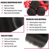 10A Brazilian Straight Hair Bundles 30 Inch 1 Single Bundle Human Hair 100% Unprocessed Virgin Raw Remy Human Hair Weave Bundles Natural Black 100g