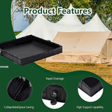 Portable Shower Pan, 41" x 41" x 5" Foldable Shower Base & Basin Floor with Detachable Drain Pipe, Ideal for RV, Outdoor,Indoor Shower Stall Enclosures