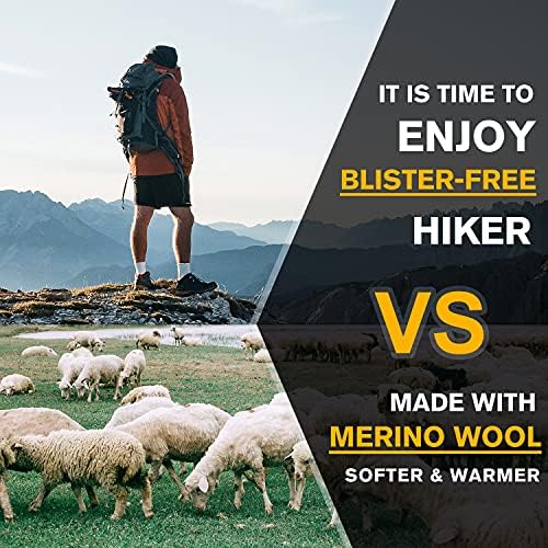 Socks Daze Merino Wool Cushioned Hiking Socks for Men Women, Warm Crew Walking & Boot Socks for Trekking, Work, Outdoor