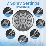 MakeFit Filtered Shower Head - High Pressure Shower Head with Filter for Hard Water Softener - 7 Settings Bathroom Rain Showerhead to Remove Chlorine and Heavy Metals (Gray)
