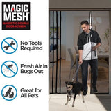 Magic Mesh Double Door | Magnetic Screen Door for Patio, French & Sliding Doors, Heavy Duty Magnetic Closure, Bug Screen for Doorways, Kid & Pet Friendly | Size 75"W x 83"H (Pack of 1)