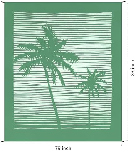 Beach Blanket Waterproof Sandproof Beach Mat 79" X 83" /10'x9'for 2-8 Adults Quick Drying Outdoor Picnic Mat Beach Accessories for Travel, Camping, Hiking