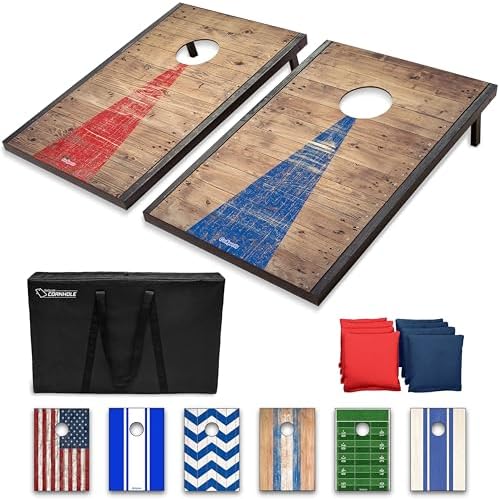 GoSports Portable Cornhole Sets, 8 Styles – Choose 4 x 2 ft or 3 x 2 ft - Boards Include 8 Bean Bags, Travel Case, and Game Rules
