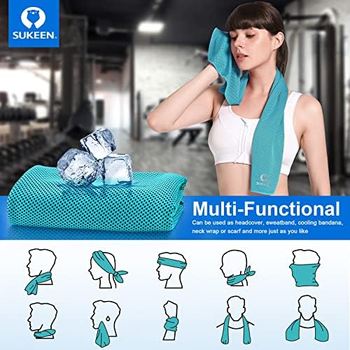 Sueken [4 Pack] Cooling Towel, 40"x12", Soft Breathable Chilly Microfiber Towel for Yoga, Sports, Running, Gym, Camping, Fitness & More Activities