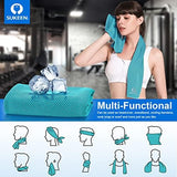 Sueken [4 Pack] Cooling Towel, 40"x12", Soft Breathable Chilly Microfiber Towel for Yoga, Sports, Running, Gym, Camping, Fitness & More Activities