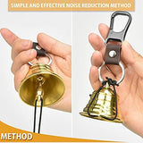 NedFoss 2" Loud Bear Bell with Whistle for Hiking, 3 in 1 Hiking Gear Solid Brass Bear Bells with Silencer, Emergency Whistle and Carabiner for Survival, Biking, Fishing, Climbing