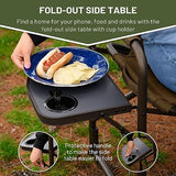 TIMBER RIDGE Folding Camping Chair with Cooler Bag, Director Chair Foldable with Side Table for Adults, Camp Chairs for Outdoor, Lawn, Sports, Fishing, Heavy Duty Supports 300lbs, Earth Brown
