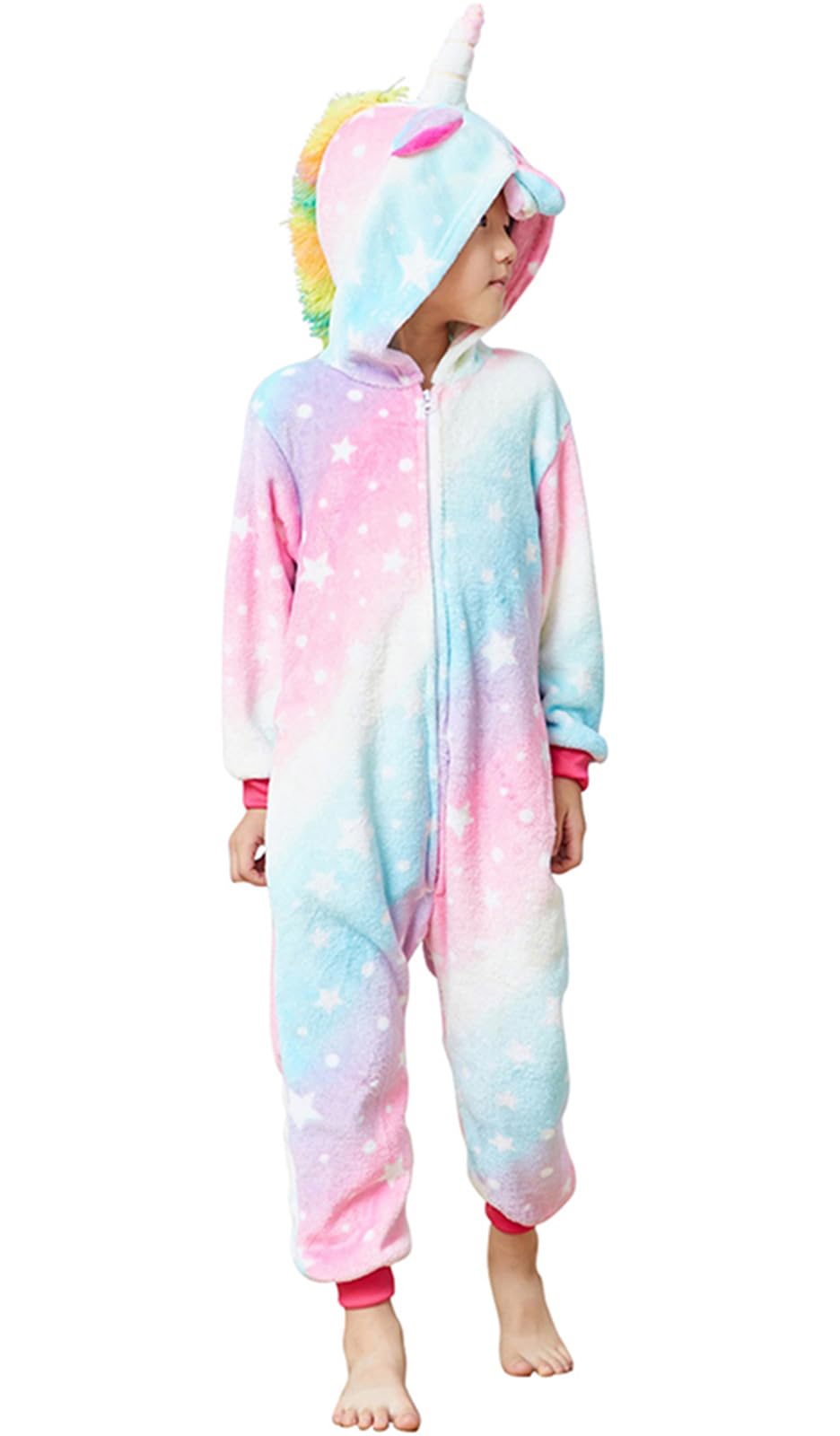HQFURS Kids Unisex Unicorn Costume Animal Onesie Pajamas Halloween Christmas Gifts 5t