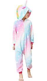 HQFURS Kids Unisex Unicorn Costume Animal Onesie Pajamas Halloween Christmas Gifts 5t