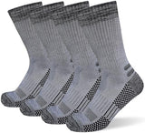 Men's Crew Work Boot Socks Thick Cushioned Moisture Wicking Hiking Sock 4 Pairs