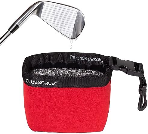 Golf Club and Golf Ball Cleaning Bag, Waterproof Clean Face Technology Liner, Detachable Clip, Machine Washable, Cleans Club Grooves, Dry Exterior (Neoprene or Microfiber Option Available)