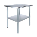 AmGood 30 in. x 36 in. Stainless Steel Work Table | Metal Kitchen Food Prep Table | NSF
