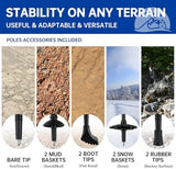 Collapsible Trekking Poles 2 Pack - Adjustable Aluminum Hiking Poles, Lightweight Nordic Walking Sticks for Women, Men, Seniors, Kids, Backpacking