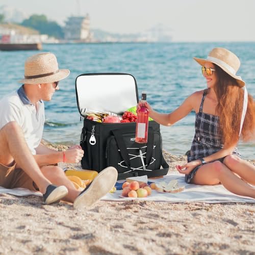Soft Cooler Bag 35/45Can, Collapsible Cooler Insulated Leak Proof, Large Lunch Box for Men Women, Soft-Sided Cooler for Picnic, Grocery, Beach, Camping, Travel