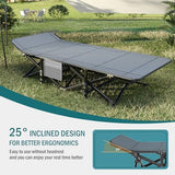 Camping Cot for Adults, Folding Bed with Comfortable Cushion, Tent Portable Sleeping Bed with Carry Bag for Camp Office Use Outdoor Cot Bed for Traveling Supports 450 lbs
