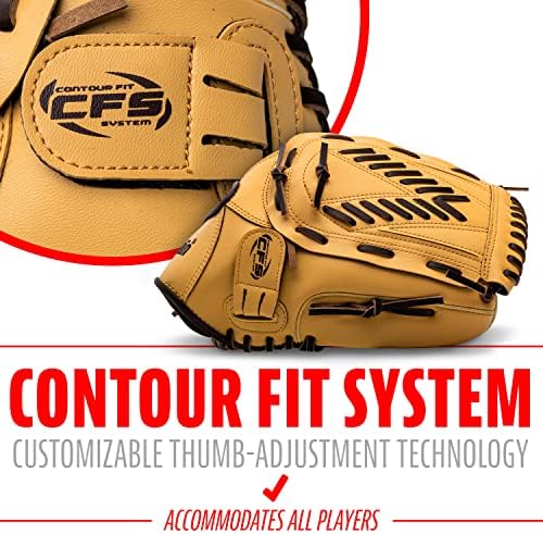 Franklin Sports Baseball + Softball Gloves - Field Master Adult + Youth Baseball + Softball Gloves - Right Hand + Left Hand Gloves - Infield + Outfield Mitts - Multiple Sizes + Colors