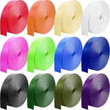 12 Rolls Nylon Webbing 1 inch 1.5 inch 2 inch Nylon Strap Webbing Straps Backpack Straps Nylon Belt, 10 25 50 3.3 Yards Webbing Strapping