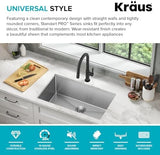 KRAUS Standart Pro 30 -inch Undermount Single Bowl 16 Gauge Stainless Steel Kitchen Sink, KHU100-30