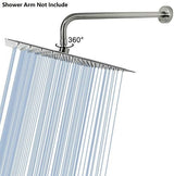 NearMoon Rain Shower Head, High Flow Stainless Steel Square Rainfall Shower, Waterfall Bath Shower Body Covering, Ceiling or Wall Mount (12 Inch, Brushed Nickel)