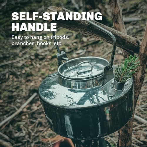 Fire-Maple Antarcti Portable 1 Liter Lightweight Stainless Steel Camping Kettle | Durable and Portable Camp Tea Pot | Ideal for Bushcraft and Outdoor Campfire Use
