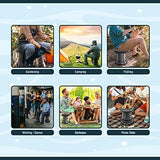 Collapsible Stool 2-Pack & Carry Bag + Clips - Upgraded Portable Folding Stool, Height Adjustable, Lightweight, Retractable Telescoping Camping Seat Travel Chair, Foldable Footrest - Max 400lbs