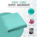 Eunzel Hot Yoga Towel - Microfiber Non Slip Yoga Mat Towel with Grip Dot Sweat Absorbent Towel for Hot Yoga, Pilates and Fitness 72" x 24", Teal/Pink