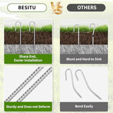 12 inch Fence Stakes Heavy Duty 50-Pack J Hook Rebar Ground Stakes Anchor Galvanized Tent Stakes for Outdoor Decorations Inflatables Metal Stakes for Wire Fencing