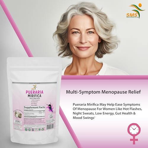 100 Caps Pueraria Mirifica White Extract Powder, 100% 10:1 Potent, Organic, 1,000mg Per Servings, Non GMO from Thailand, Premium Quality, Vegan