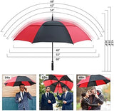 ZOMAKE Automatic Open Extra Large Golf Umbrella 51/54/62/68 Inch, Double Canopy Vented Windproof Oversize Stick Umbrellas for Rain