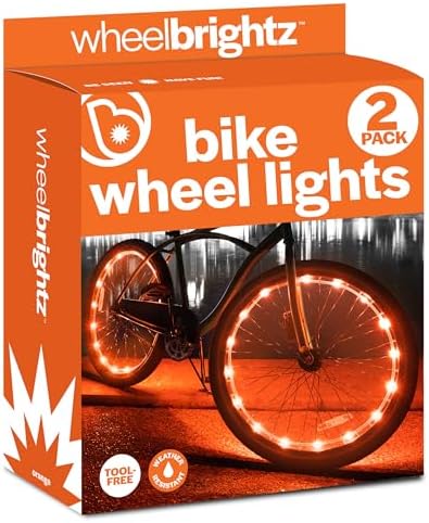 Brightz WheelBrightz LED Bike Wheel Lights - 2025 Edition with Superior Straps & LED-Weatherproof Shield! 14 Colors - Unmatched Durability, Visibility & 48+ Hours of Dazzling Illumination