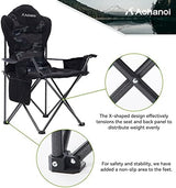 Camping Chairs, Outdoor Folding Chairs 2 Pack for Heavy People, Folding Chairs for Outside, Camp Chairs with Cup Holder & Cooler Bag, Supports up to 300lbs (2 Pcs, Camo)
