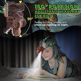 Dinosaur Headlamp for Kids Flashlight 2 Pack, Rechargeable Led Headlights Roar & Silent Mode, T-Rex Dinosaur Toys 3-5 4-6 5-7 6-8, Camping Gear, Easter Gifts for Boys Girls Adults
