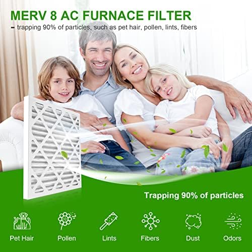 14x14x1 AC Furnace Air Filter, MPR 600, 4 Pack MERV 8 Pleated HVAC Filter (exact dimensions 13.75x13.75x0.75 inch)