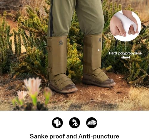 Gonex Snake Gaiters, Waterproof Snake Guards, Snake Bite Protection for Lower Legs, Snake Proof Gaiters Fit for Men & Women, Adjustable Size, Pack of 1