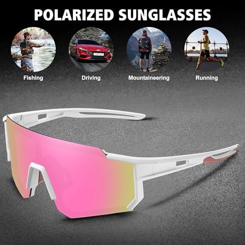 STORYCOAST Polarized Sports Sunglasses for Men Women,Driving Fishing Cycling Mountain Bike Sunglasses UV400 Protection