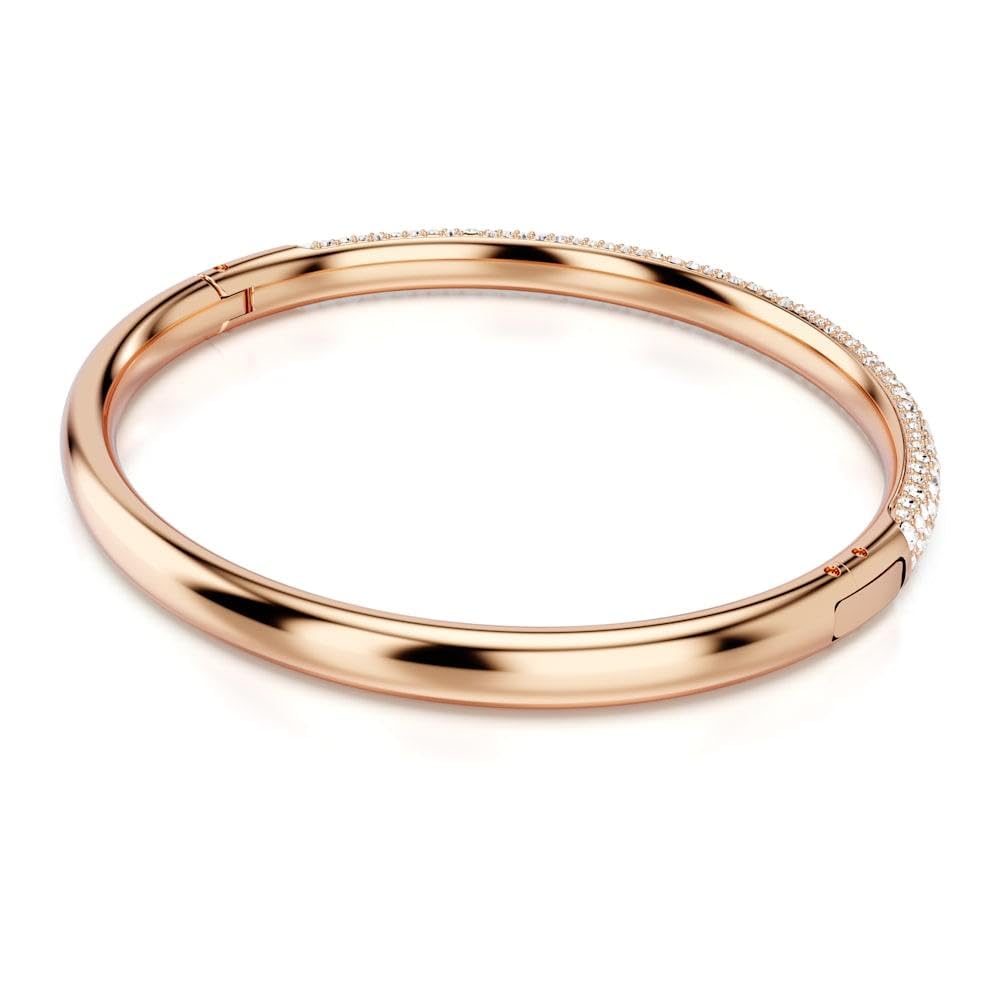 Swarovski Sublima Bangle Bracelet, Snow Pavé of Clear Round Crystals in a Rose Gold-Tone Finished Setting, Size M, Part of the Sublima Collection
