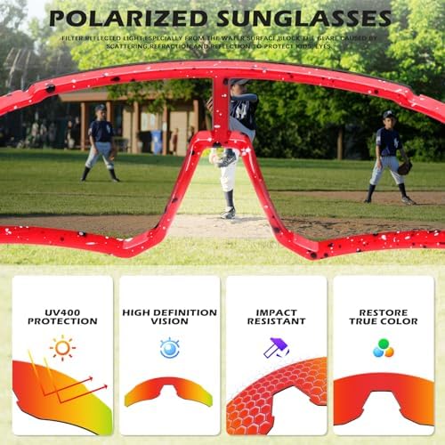 3PACK Kids Sunglasses Polarized Youth Baseball Sunglasses Boys Girls Softball Cycling UV400 Protection Goggles