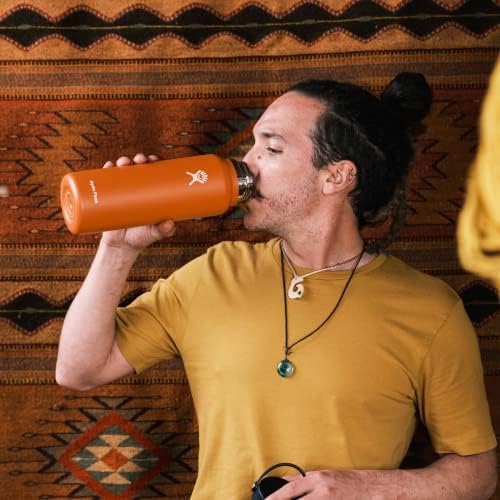 Hydro Flask Wide Mouth vacuum insulated stainless steel water bottle with leakproof closeable lid for cold water drinks, sports, travel, car and school