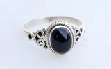 Black Onyx Stone Ring 925 Sterling Silver Statement Ring For Women Handmade Gemstone Christmas Jewellery Size US 8 Gift For Her