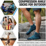 6 Pairs Merino Wool Ankle Hiking Running Socks Compression Support Thick Athletic Low Cut Socks for Women Men