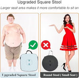 Fishboy Upgraded Square Collapsible Stool, 400lb Max Weight, Lightweight But Sturdy, Portable Retractable Folding Telescoping Foldable Camping Stool for Adults Outdoor Fishing Hiking Travel BBQ